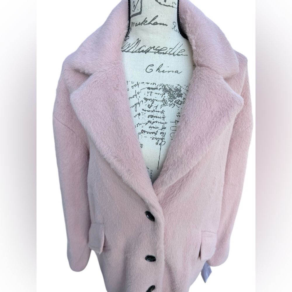 Sanctuary Oversized Coat Plush Pink Midi Women’s Size Medium - Picture 3 of 10